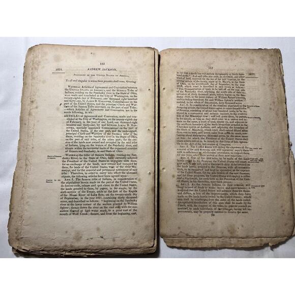 1831 Acts Congress Railroad Native American Treaty Patents Laws Andrew Jackson - Picture 6 of 8
